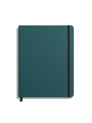 Teal Large Ruled Hard Linen Journal