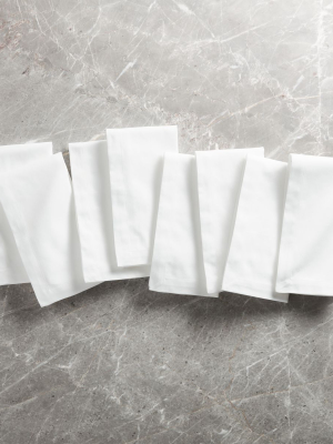 White Dinner Napkins, Set Of 8