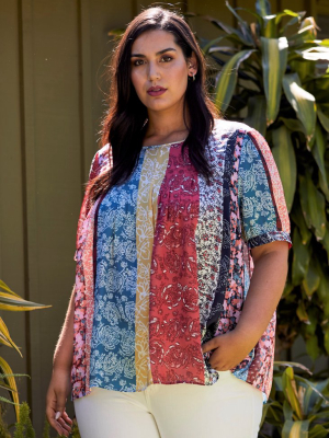 Hazel Boho Patchwork Tee (plus Size)