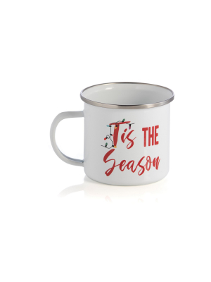 Shiraleah "tis The Season" Enamel Mug, White - White - Shiraleah