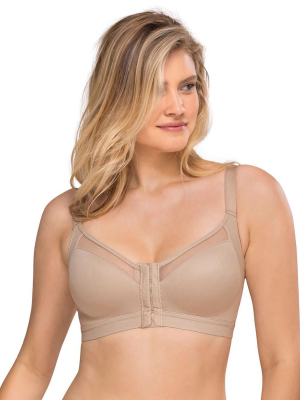 Leonisa Front Closure Full Coverage Bra For Women With Criss Cross Back Support