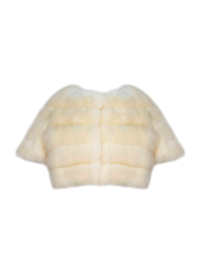 The Stratus Fur Shrug In Bleached Sable