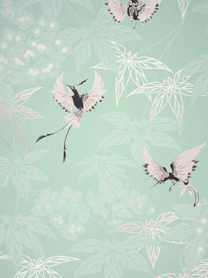 Grove Garden Wallpaper In Fresh Aqua And Silver By Osborne & Little