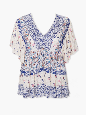 Plus Size Ornate Print Top