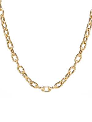 14k Gold Xxl Square Oval Link Chain Necklace