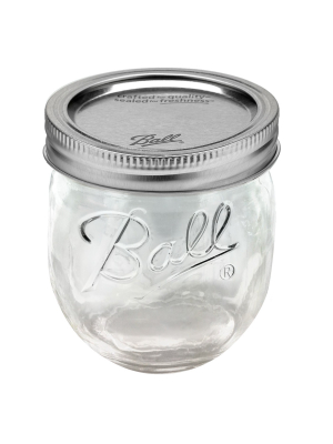 Ball 4ct 8oz Collection Elite Glass Jam Jar With Lid And Band - Regular Mouth