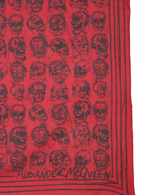 Alexander Mcqueen Skull Printed Scarf