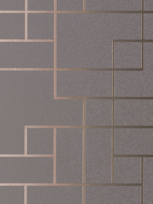 Mason Geometric Wallpaper In Dark Grey From The Polished Collection By Brewster Home Fashions