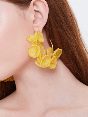 Floral Hoop Earrings