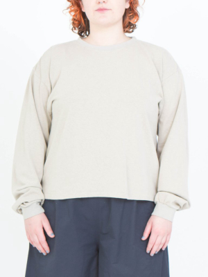 Cropped Long Sleeve Tee In Canvas