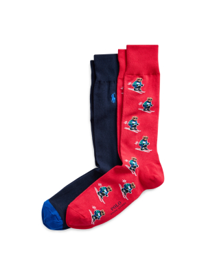 Polo Bear Dress Sock 2-pack