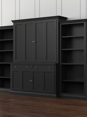 Cameo 4-piece Bruno Black Open Bookcase Entertainment Center