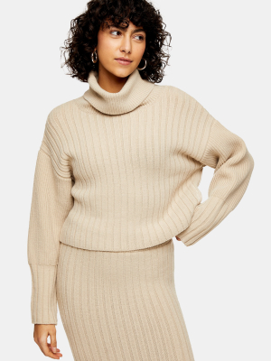 Turn Back Cropped Knitted Sweater