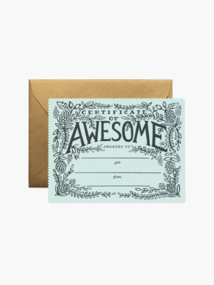 Certificate Of Awesome Mint Card - Rp1