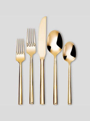 5pc Stainless Steel Izon Mirror Flatware Set Gold - Project 62™