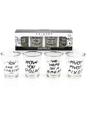 Silver Buffalo Friends Quotes 1.5oz Shot Glasses | Set Of 4