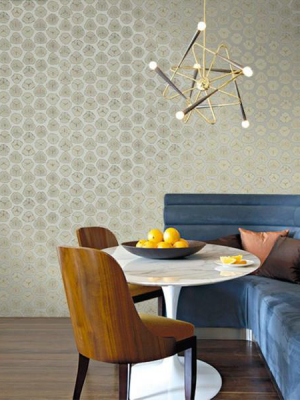 Watercolor Circles Wallpaper In Blues And Soft Green From The L'atelier De Paris Collection By Seabrook