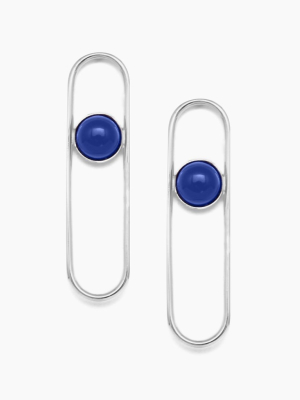 Lapiz Asymmetric Drop Earrings - Silver