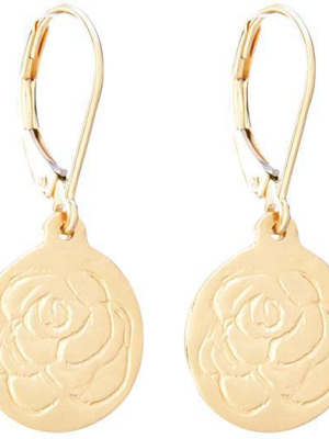 Etched Rose Dangle Earrings