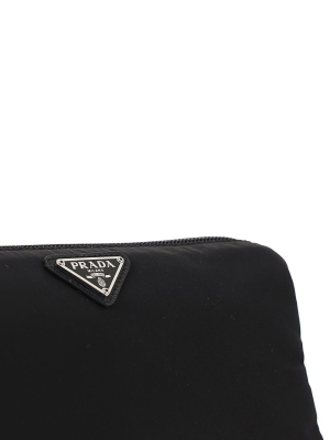 Prada Logo Plaque Pouch