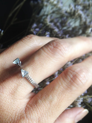 Arrow Ring With Blue Topaz