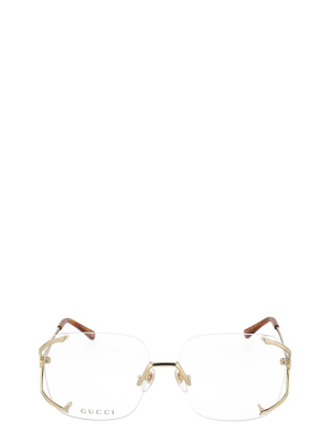 Gucci Eyewear Rimless Square Frame Glasses