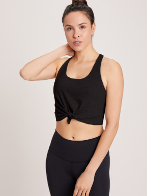 Tie Tank Sports Bra - Black