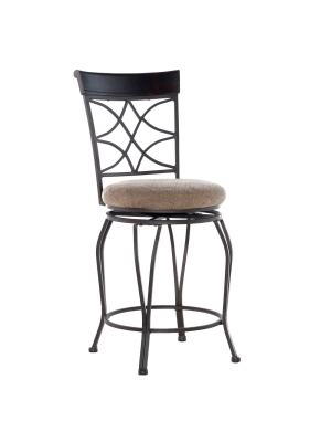 Curves 24" Counter Height Barstool Metal/brown - Linon