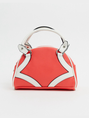 Glamorous Bowler Bag In Red