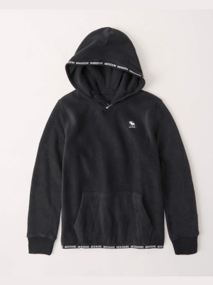 Cozy Fleece Logo Tape Hoodie