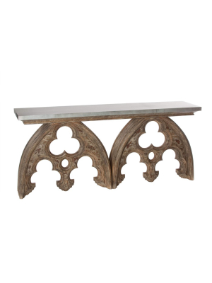 Arched Cathedral Table W/ Tin Top