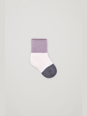 Colour-block Cotton Socks