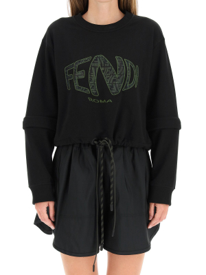 Fendi Fish Eye Lettering Cropped Sweatshirt