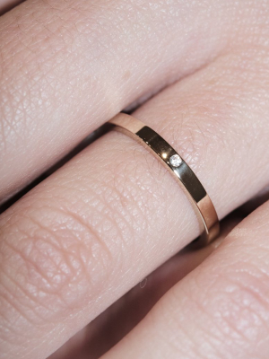 2mm Band With Stone | 9ct Yellow Gold