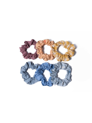 Pack Of Multicoloured Hair Scrunchies (pack Of Six)