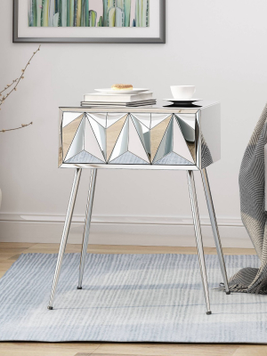 Corwin Mirrored Side Table Silver - Christopher Knight Home