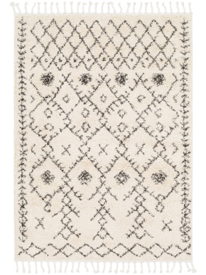 Berber Shag Rug In Charcoal & Beige