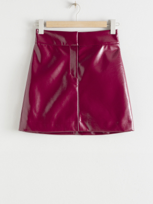 Patent Fitted Mini Skirt