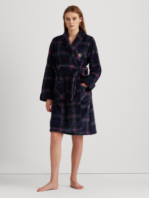 Plaid Short Shawl-collar Robe