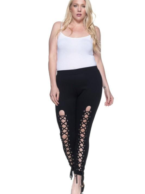 Bold Lace-up Leggings