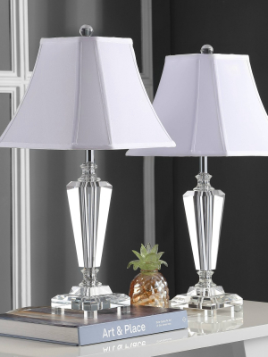 Set Of 2 Lilly Crystal Table Lamp (includes Led Light Bulb) Clear - Safavieh