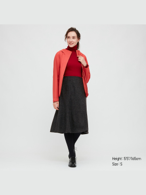 Women Wool-blend Flare Skirt