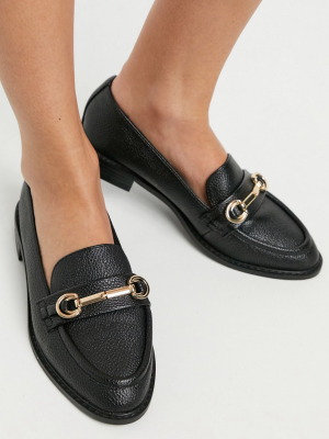 Asos Design Mabel Snaffle Loafers In Black