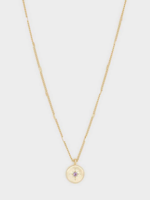 Power Birthstone Coin Necklace (february)