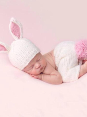Bailey Bunny Hand-knit Newborn Set
