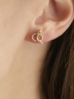 Snake Studs Pave Y-d-ts