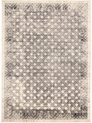 Feizy Kano Distressed Ornamental Diamonds Rug - Gray & Ivory - Available In 8 Sizes