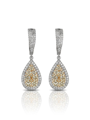 Effy Canare 14k Two-tone Gold White & Yellow Diamond Earrings, 2.07 Tcw