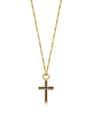 Fused Pave Cross Necklace