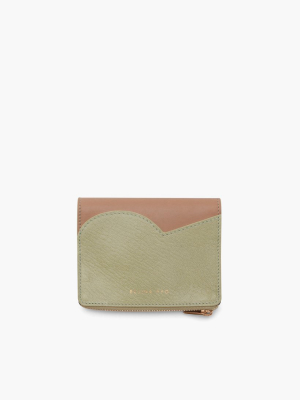 Rp Zip Wallet Leather Citrus Green + Nappa Almond